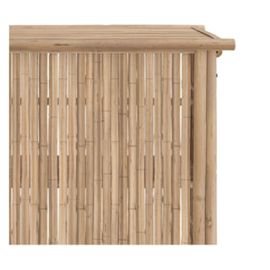 Ensemble bar et chaise de bar de jardin en bambou (lot de 2) - Vadella