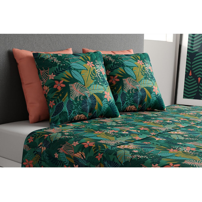 Parure De Drap 3pcs avec Drap housse Bonnet:25cm 100%coton 57fils Zania