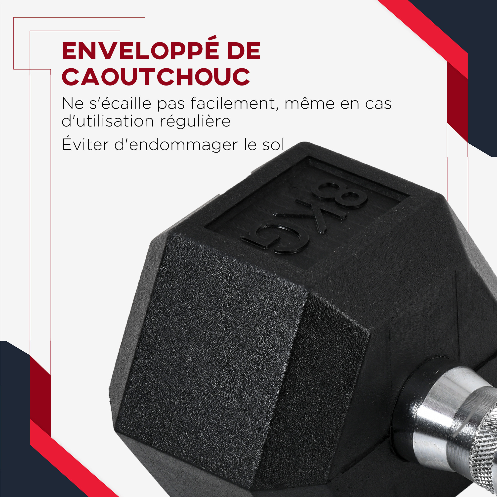 Ensemble d'haltères courtes total 16 Kg - entraînement musculaire & haltérophilie - acier caoutchouc noir