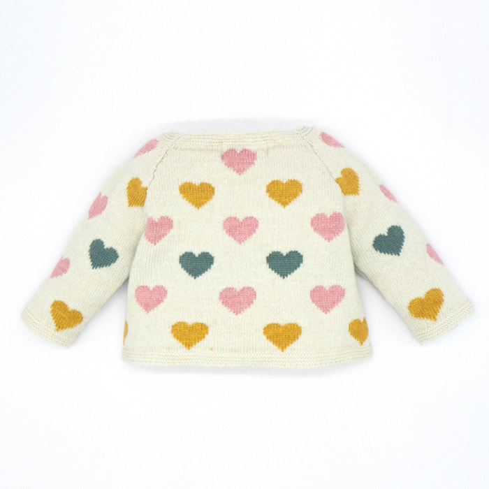 CHAQUETA CORAZONES MULTICOLOR CRUDA