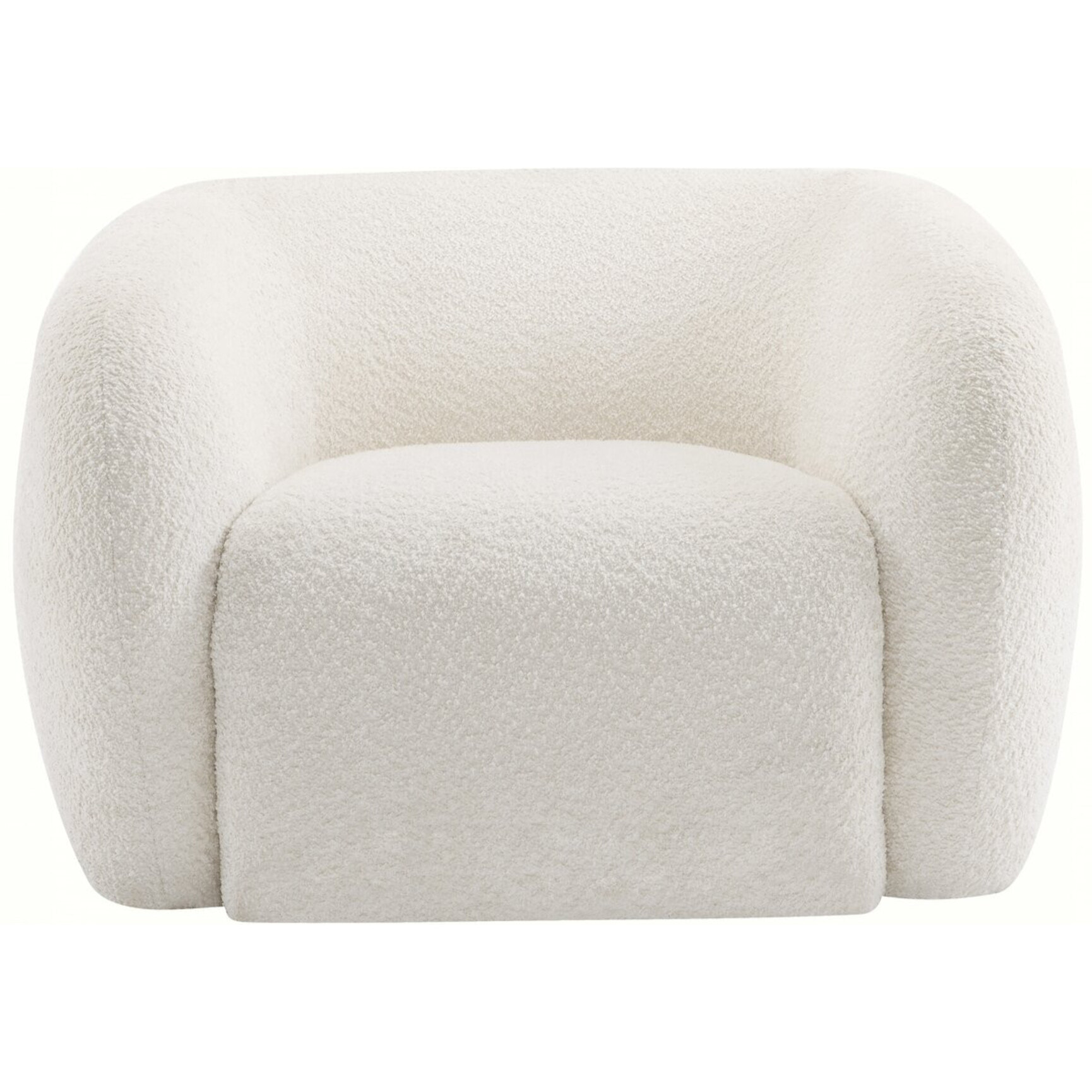 Fauteuil tissu bouclette "Washington" - Blanc
