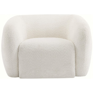Fauteuil tissu bouclette "Washington" - Blanc