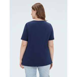 Fiorella Rubino - Camiseta de algodón con charms - Azul