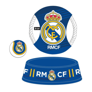 Set para mascota con juguete diseño real madrid