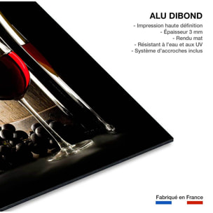 Tableau tonneau et verre de vin rouge Tableau alu Dibond