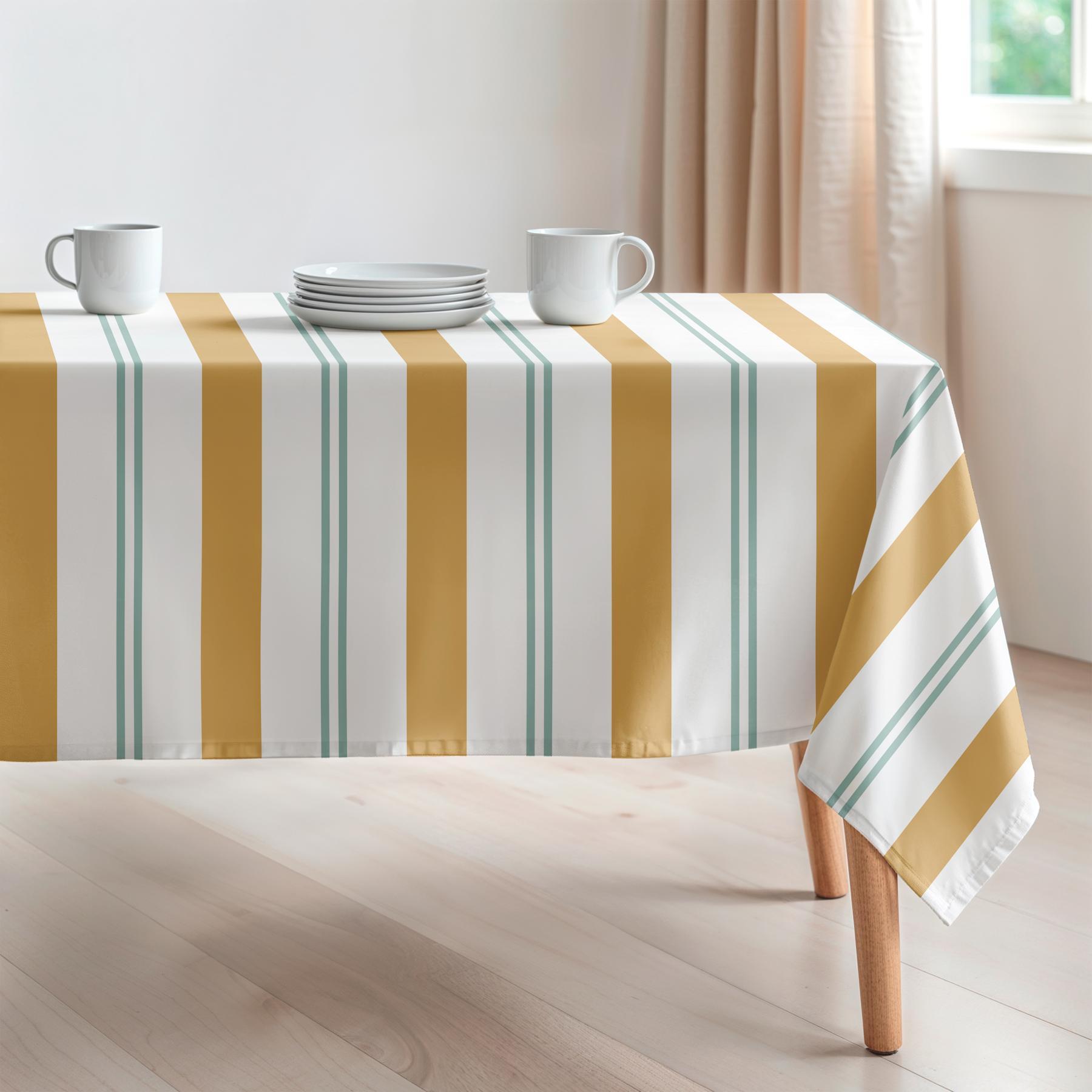 Nappe imprimée anti-tâches JUNIPER JAUNE