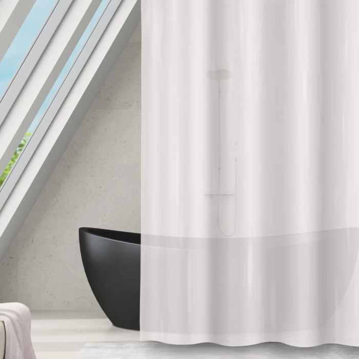 Rideau de douche Polyester ROMANA Blanc transparent MSV
