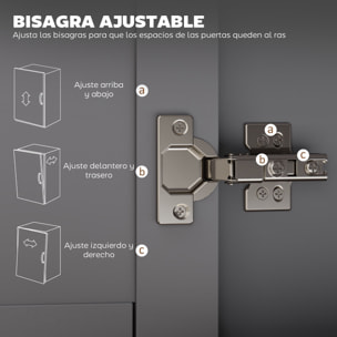 Isla de Cocina con Ruedas, Carrito de Cocina con Cajón, 2 Puertas, Toallero y Especiero, Estante Ajustable, para Comedor, 105x36x85 cm, Gris