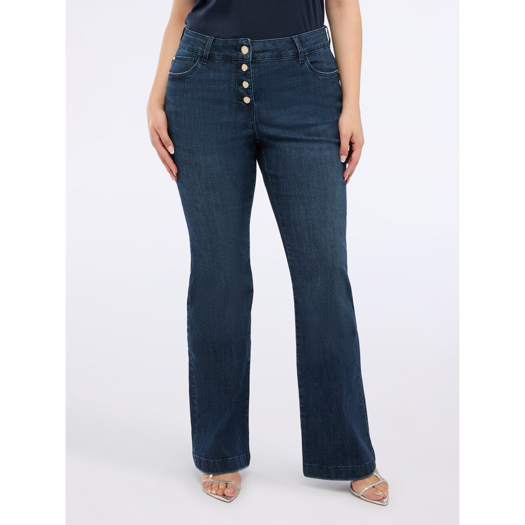 Fiorella Rubino - Jeans acampanados lavado azul - Azul