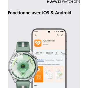 Montre connectée HUAWEI Pack Watch GT6 46mm Vert+FreeBuds6I Blanc