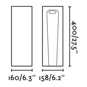 GROT 400 Lampada paletti muro grigio 2700K