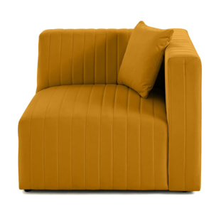 Nova - module d'assise droit - en velours - Jaune