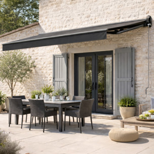 VALFENERA Store banne motorisé 2,95 x 2,5 m en aluminium avec toile gris