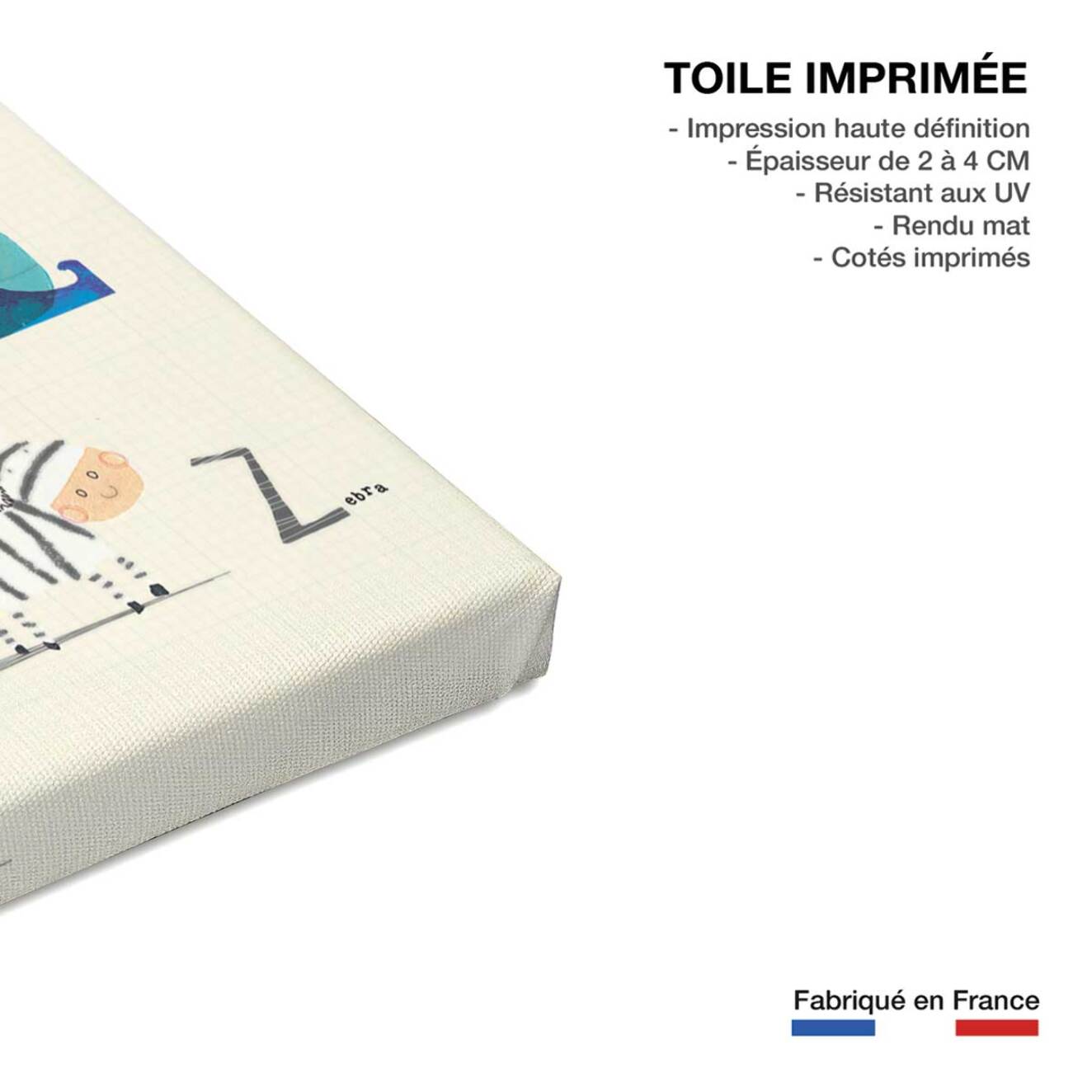 Tableau enfant alphabet enfant  Toile imprimée