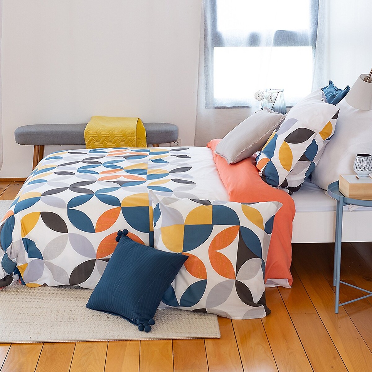 Parure Housse De Couette 3pcs 100%percale Coton 70fils Prune