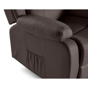 Armand - fauteuil relax électrique en simili - Marron