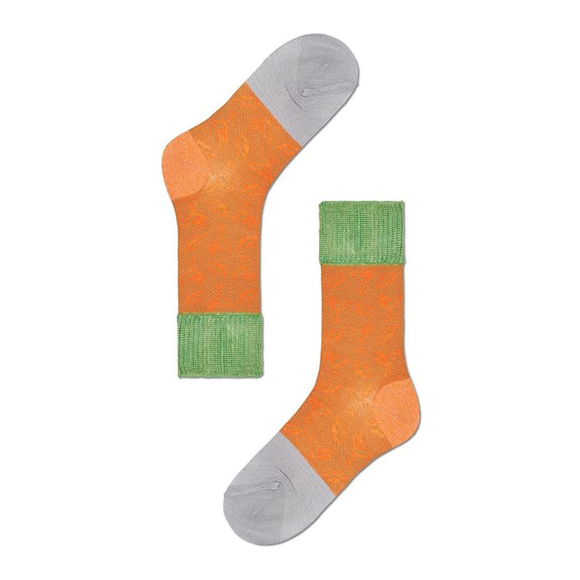 Calcetines lucie crew naranja verde y gris