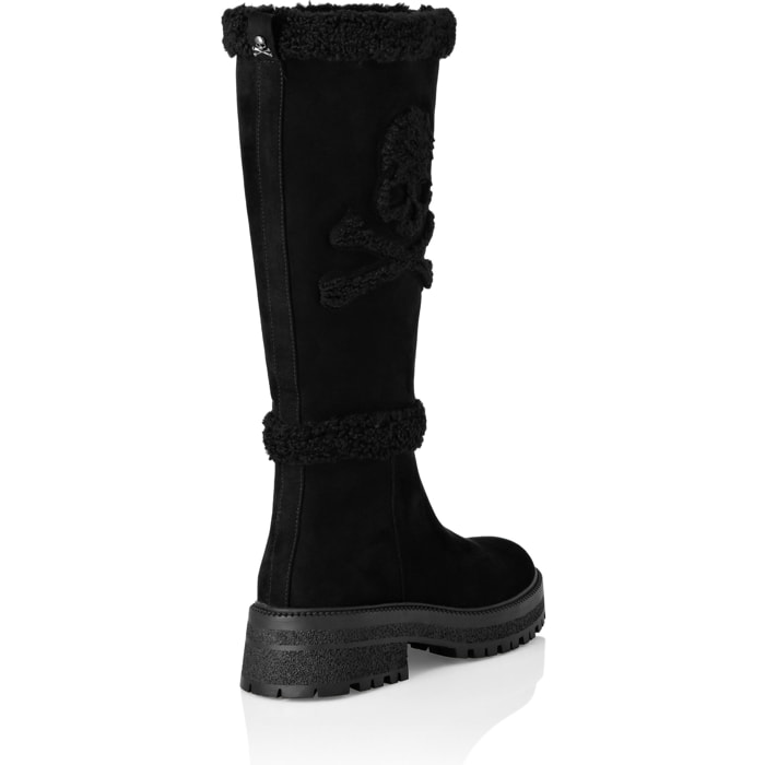 PHILIPP PLEIN Boots Mid Flat SKULL
