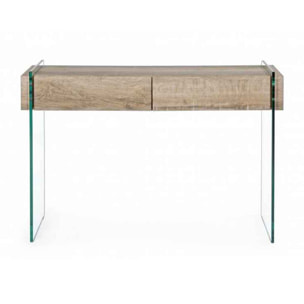 CONSOLLE KENYA 2 Cassetti in Vetro e MDF 110X40 cm