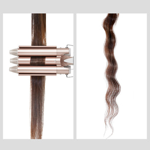 Moldeador de pelo de 3 tubos KJ-09. 45W. Temperatura de 170 a 220 grados.