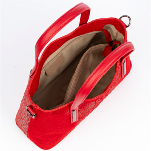 Fiesole bolso tote mujer. Piel auténtica Gamuza grabado cocodrilo.