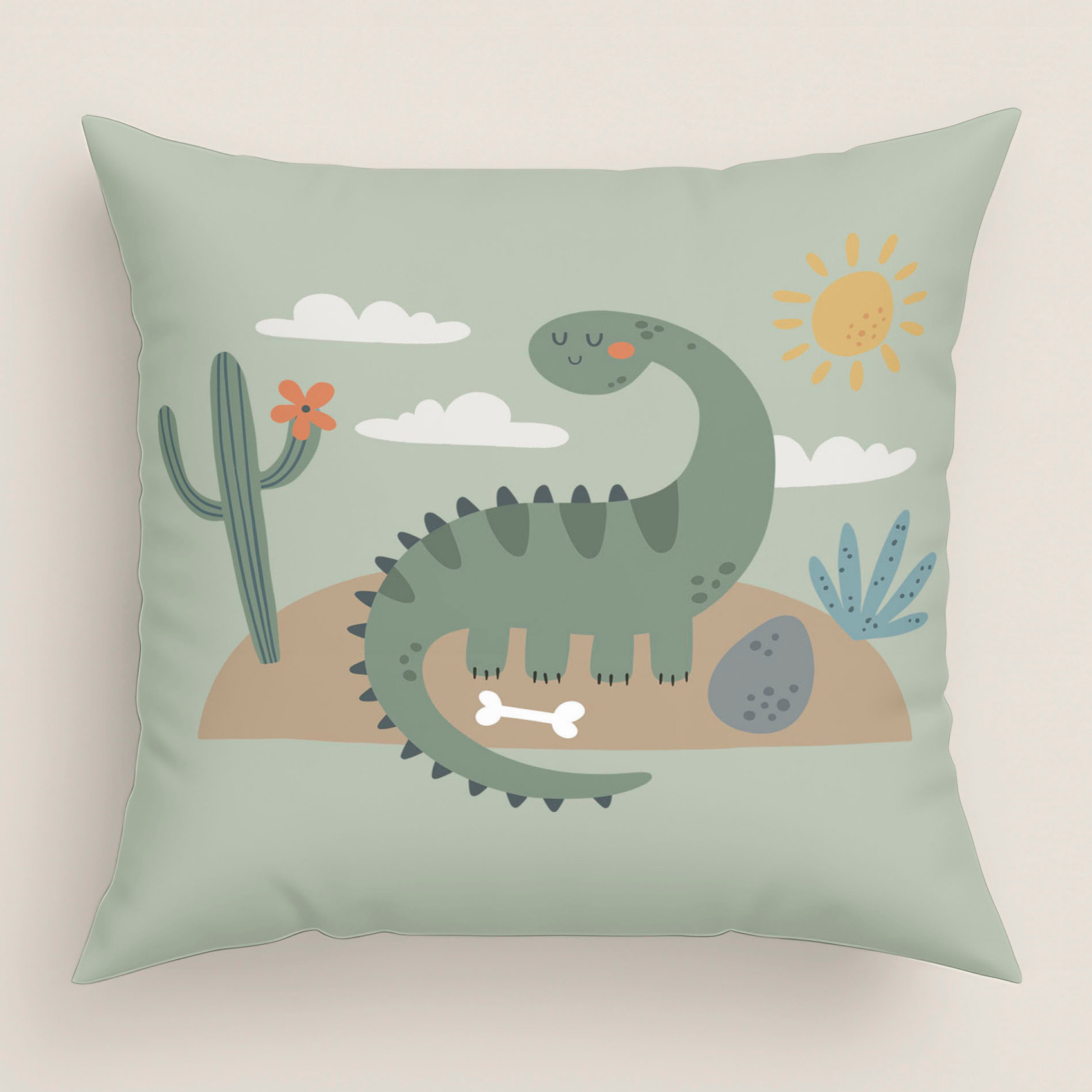 Cool Kids - Funda de Cojín Estampado - Con Cremallera - Sin relleno - 100% Algodón - Dinoland