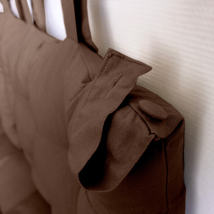 Coussin tête de lit en coton et pattes boutonnées - Marron Clair