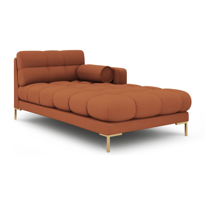 Méridienne droite "Bali" en tissu structurel brique