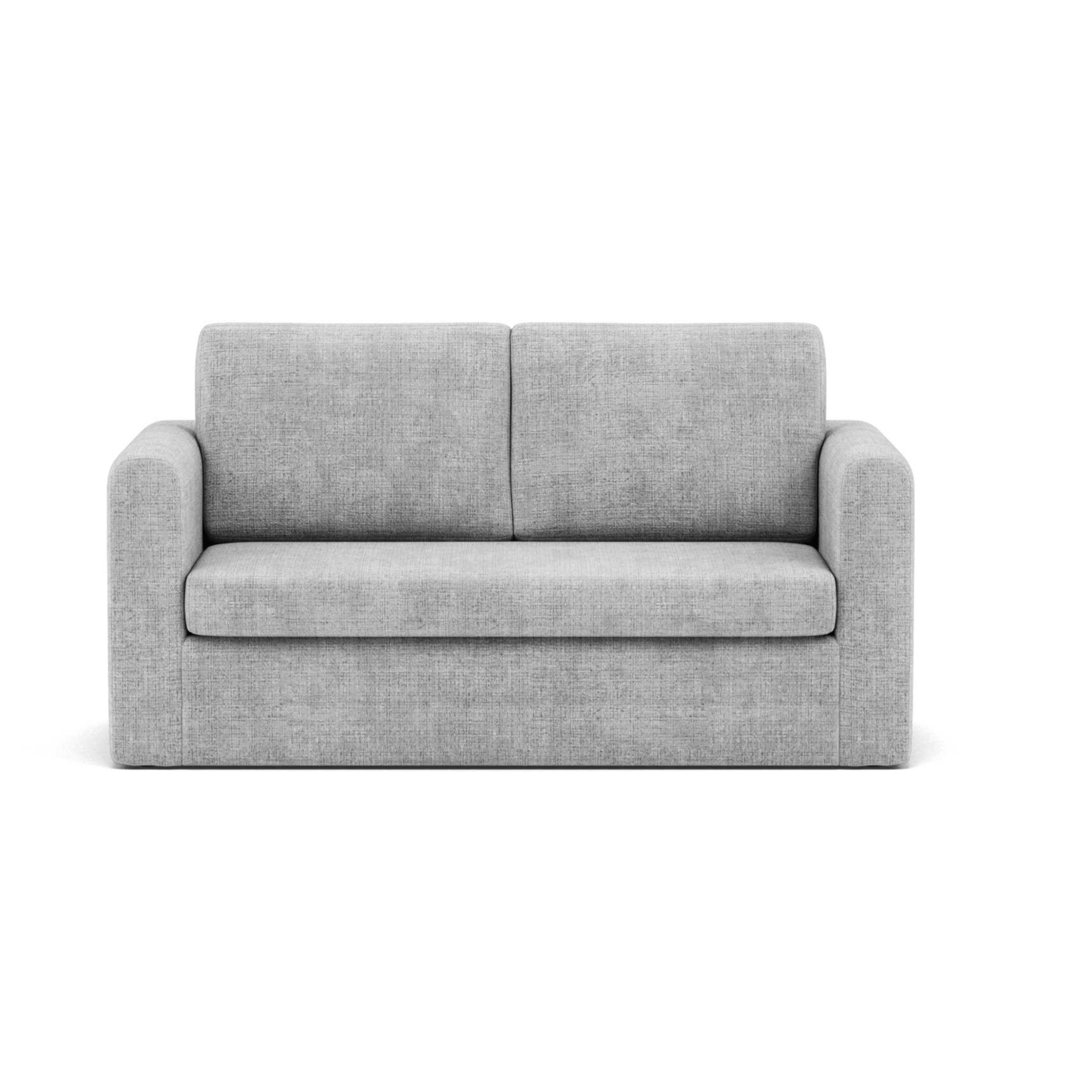 Marilia - Canapé 2 places convertible déplimousse en velours texturé - Gris clair