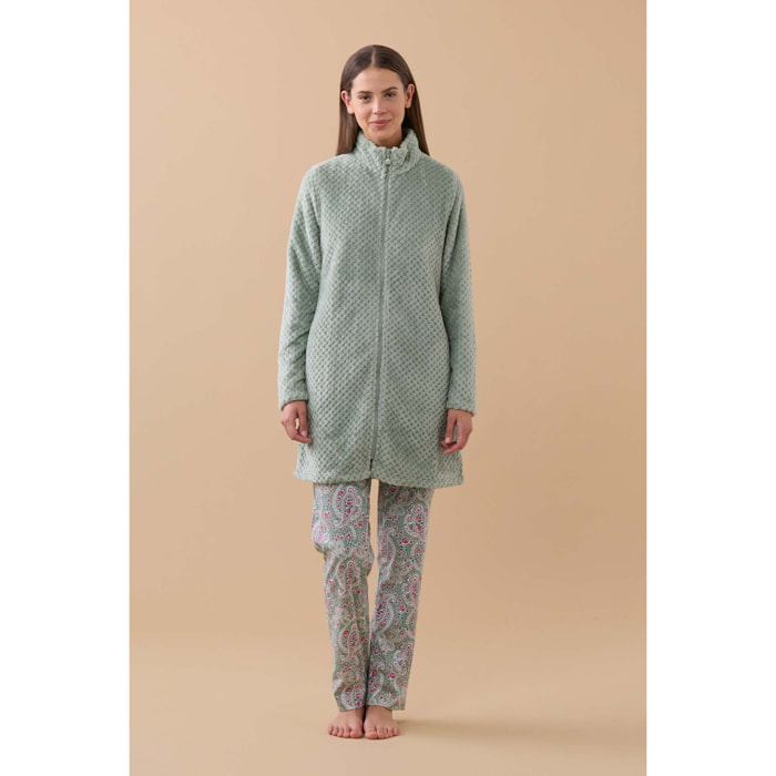 Vestaglia donna bubble in coral con zip Noidinotte