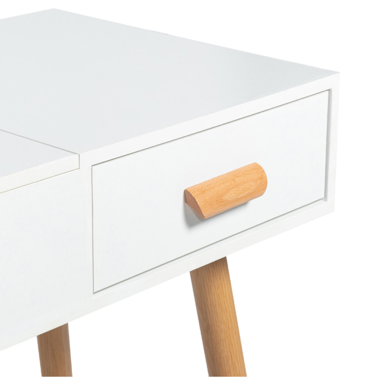 Coiffeuse-bureau 2 en 1 Serena avec miroir rabattable