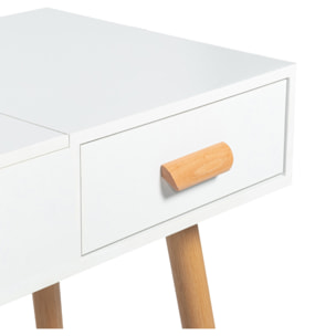 Coiffeuse-bureau 2 en 1 Serena avec miroir rabattable