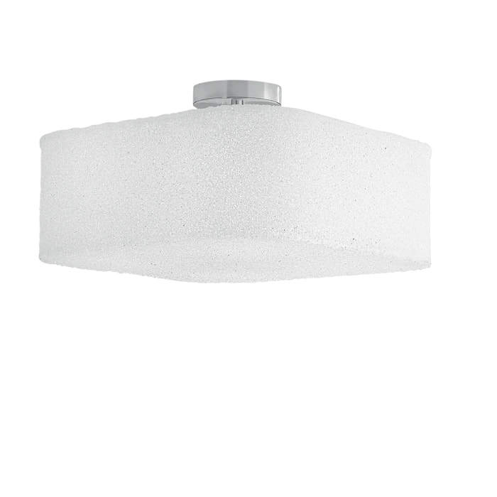 Plafoniera DEA in metallo con diffusore in polimero bianco 42 cm.