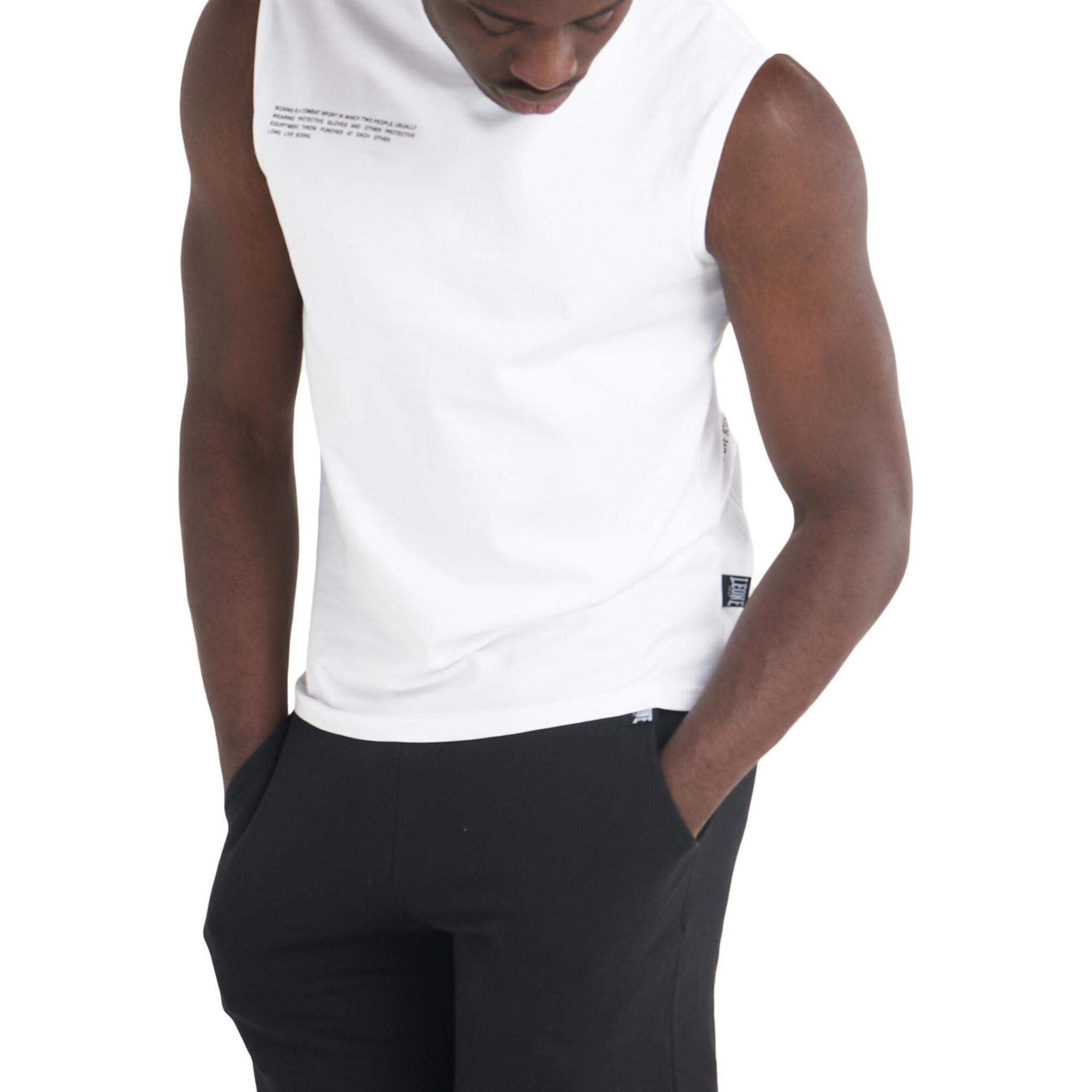 T-shirt smanicata in cotone organico da uomo Minimal