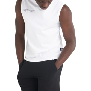 T-shirt smanicata in cotone organico da uomo Minimal