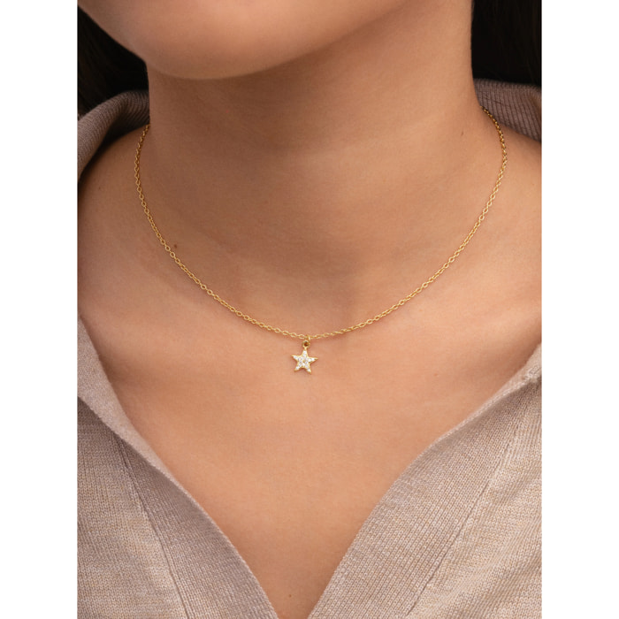 Collar Lyra Star Plata Baño Oro