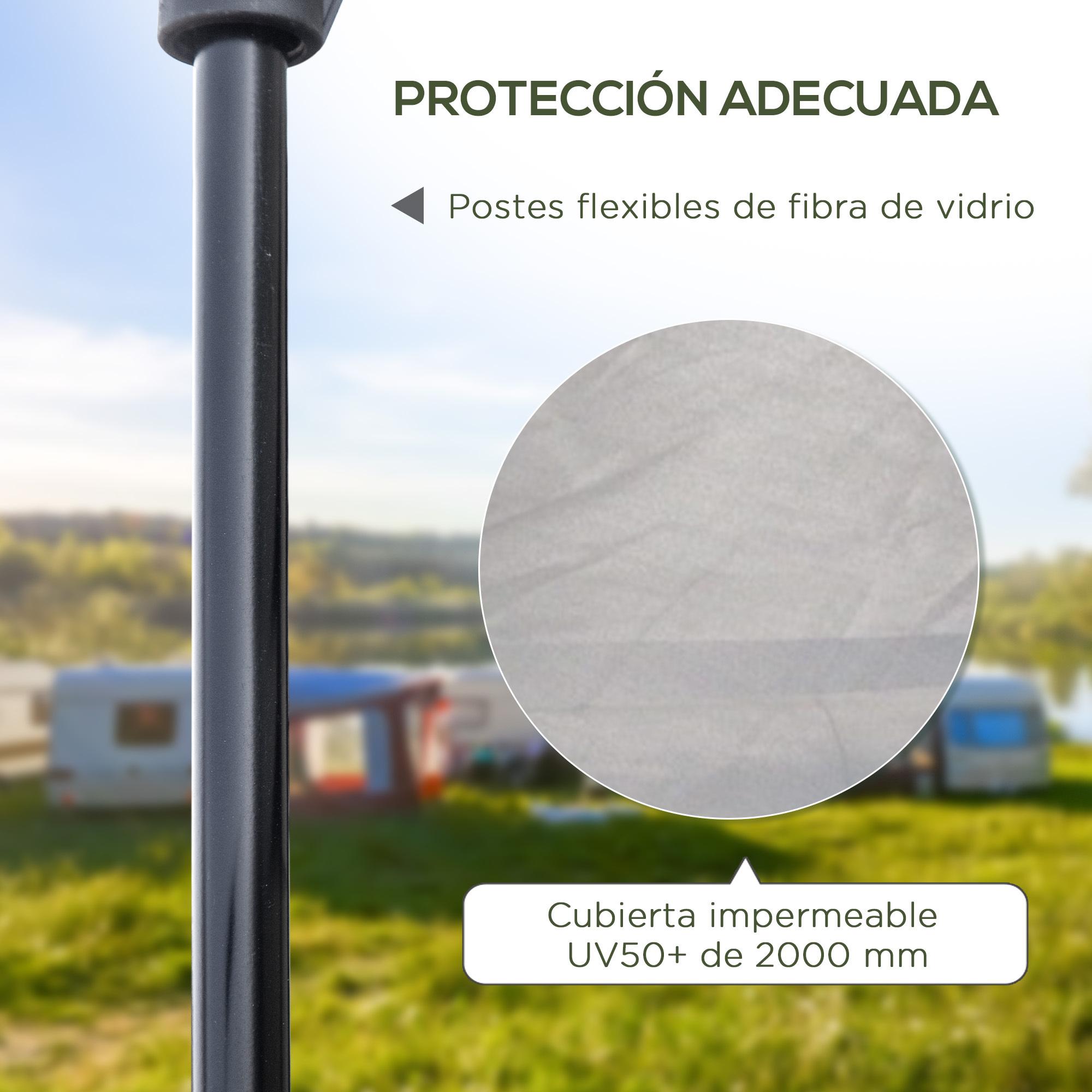 Tienda de Campaña Pop up para 2-3 Personas Tienda Camping Instantánea Impermeable PU2000 mm Protección UV50+ con Bolsa de Trasporte 210x210x150 cm Plata