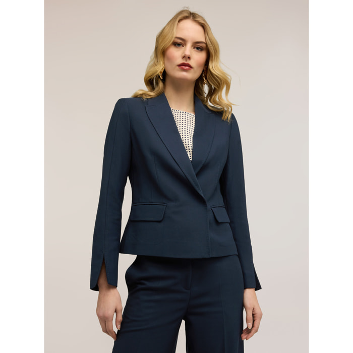 Motivi - Blazer con abertura en el bajo de la manga - Azul