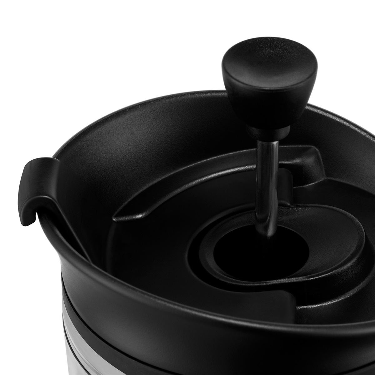 TRAVEL PRESS SET: Mug à piston isotherme en plastique, avec couvercle extra, 0.35 l 0.35 L