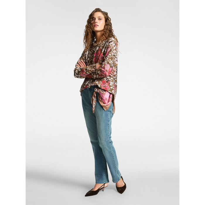 Elena Mirò - Jeans 5 tasche regular, "Rose" - Azzurro