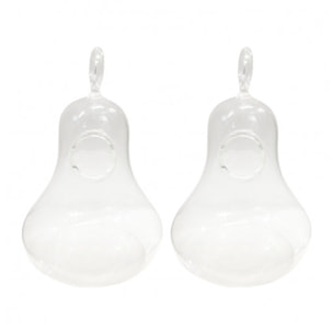 Lot de 2 vases à suspendre terrarium en verre transparent - OCEAN GLASS