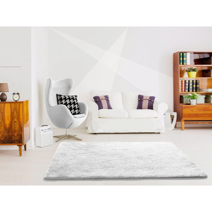 ALPACA Alfombra shaggy lisa en color blanco, varias medidas disponibles