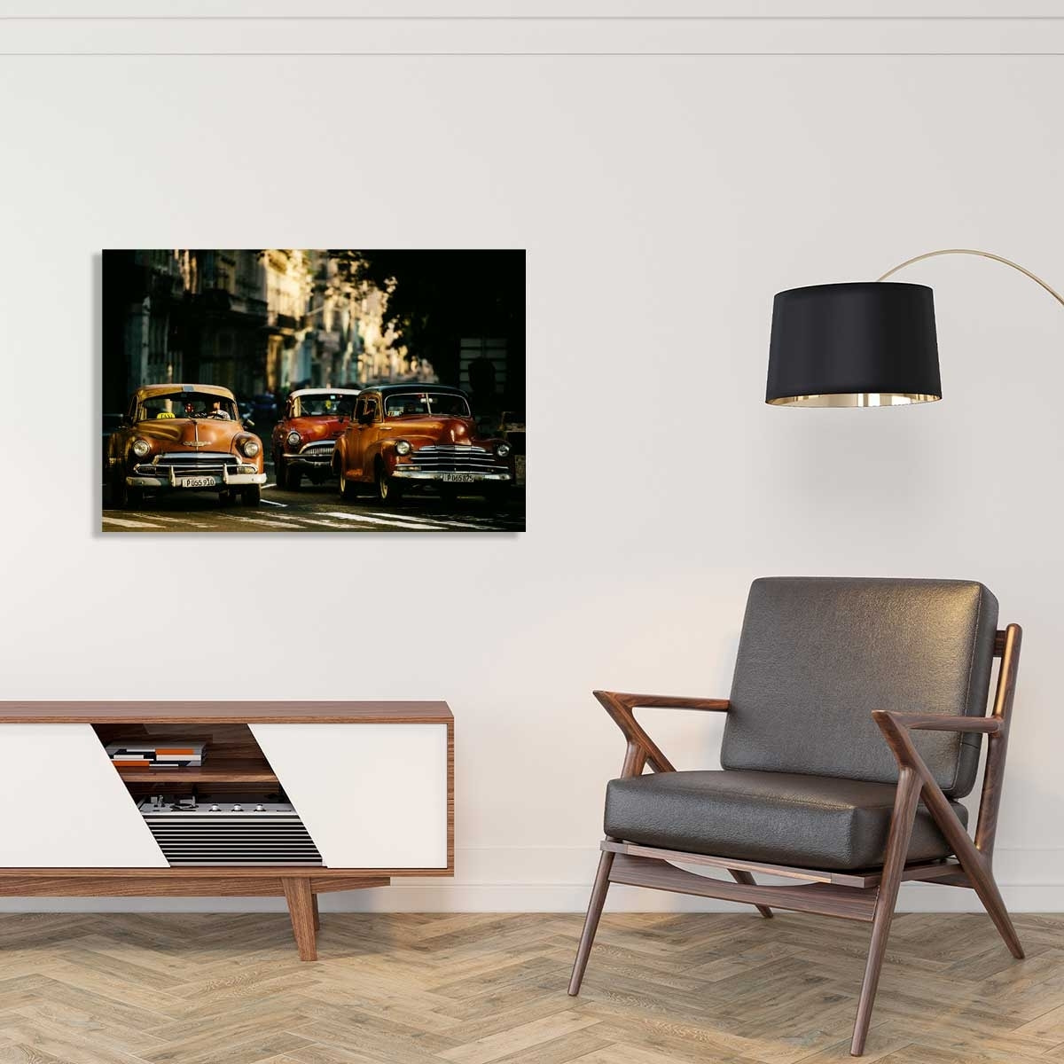 Tableau deco photo taxi Toile imprimée