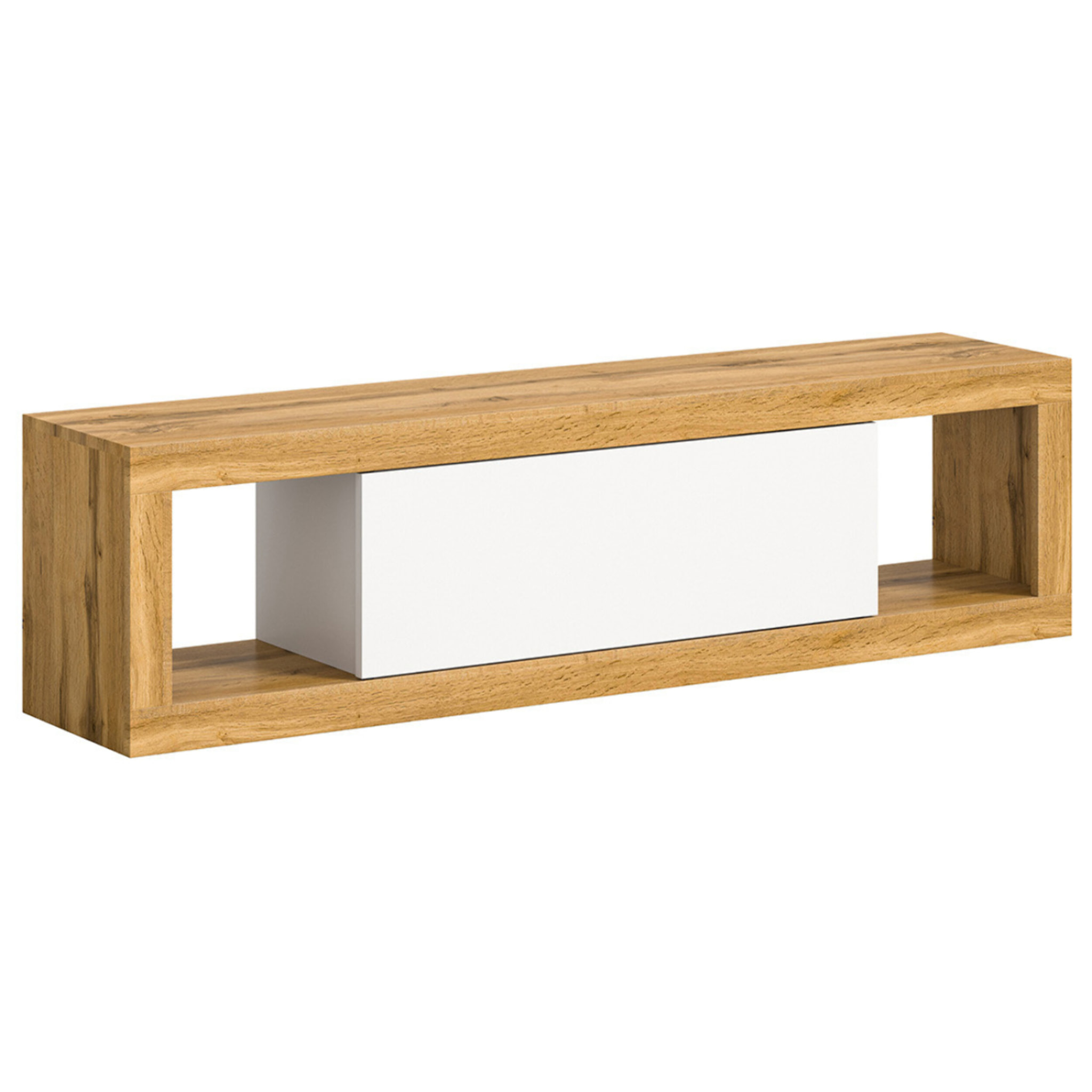 Ethan – meuble tv – 1 porte – bois et blanc - 150 cm - Bois / Blanc