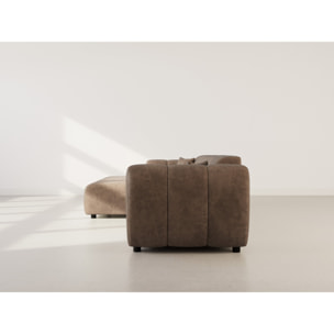 Curtis - canapé d'angle gauche 4 places en simili - Taupe