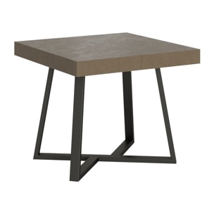 Tavolo allungabile 90x90/194 cm Zeplir tortora gambe antracite