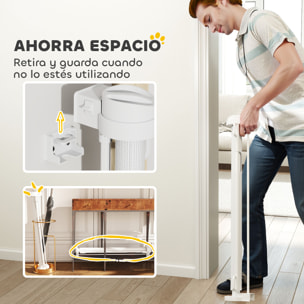 Barrera de Seguridad para Perros Retráctil 0-136 cm Puerta para Perros Pequeños Extensible con Interruptor de Cierre Red de Seguridad para Pasillos Escaleras Interiores y Exteriores