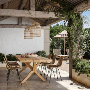 Lot de 2 chaises en résine tressée marron - Tiptur