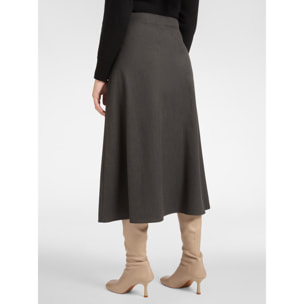 Elena Mirò - Gonna a portafoglio con jabot - Grigio