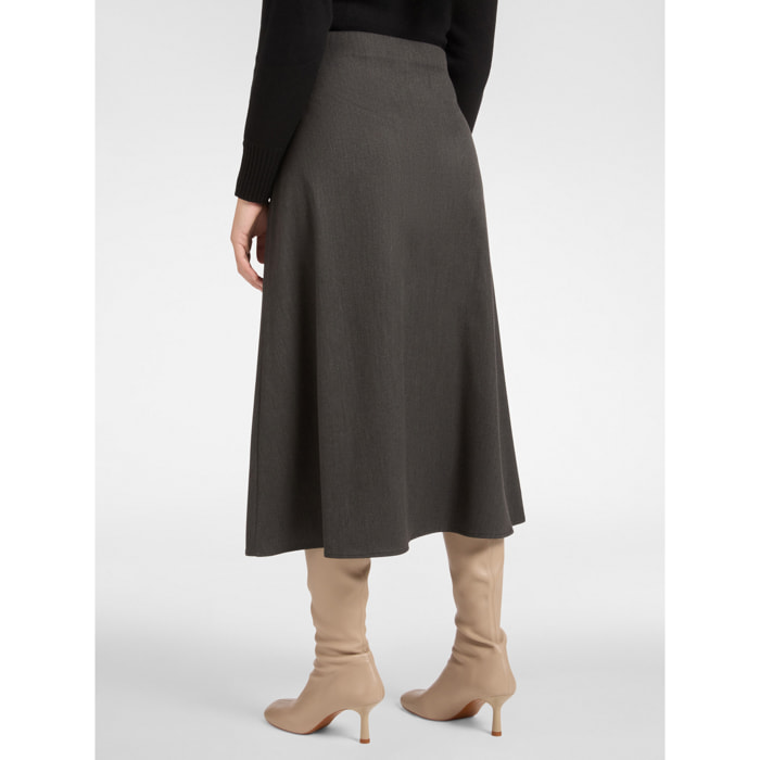 Elena Mirò - Gonna a portafoglio con jabot - Grigio